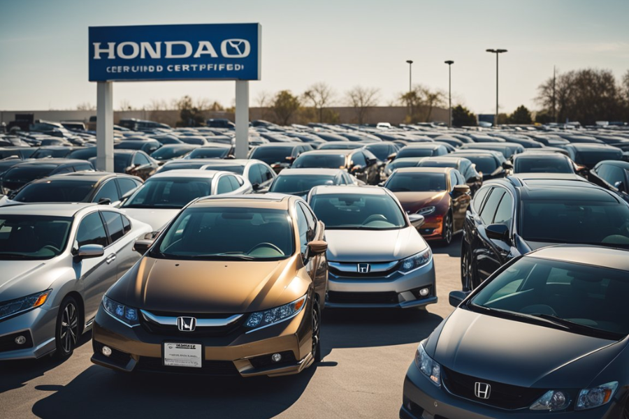 Used Honda Civic parked in urban street setting